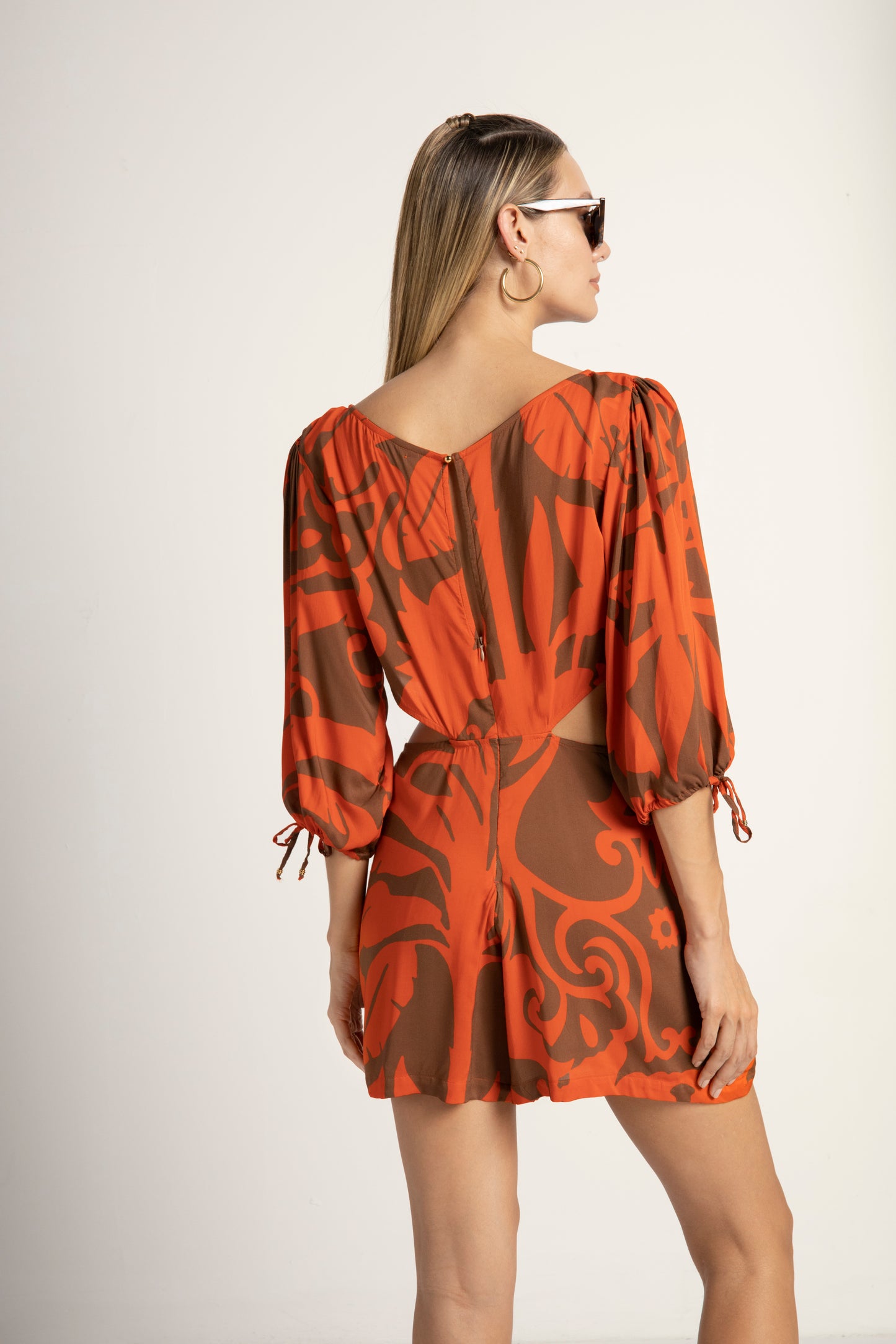 ORANGE PRINT ROMPER