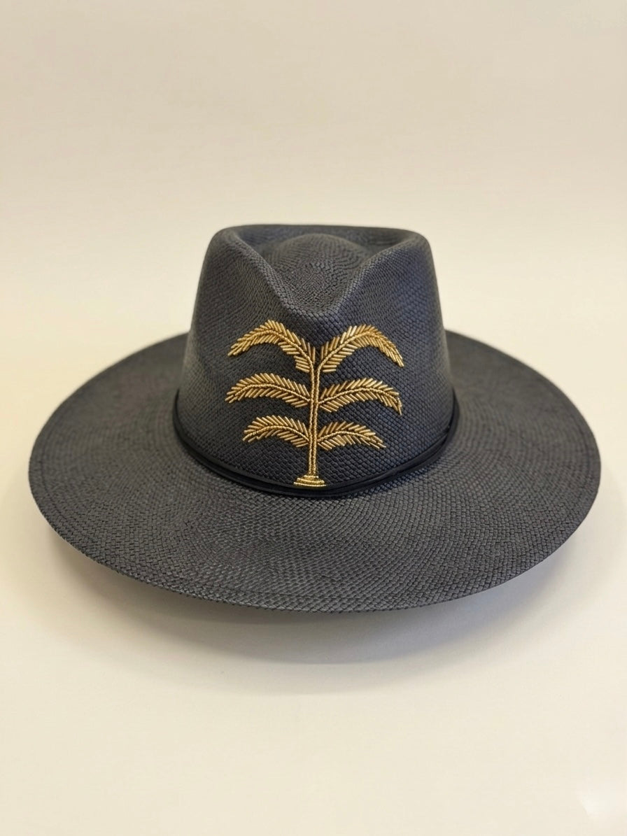 BLACK PALM TREE HAT