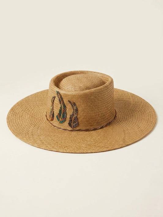 BEADED FEATHER HAT