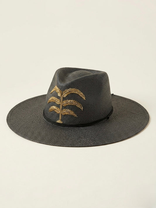 BLACK PALM TREE HAT