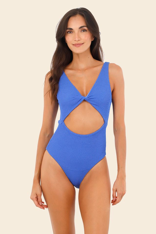 TEXTURED WAVE SUNNY BLUE TWIX ONE PIECE