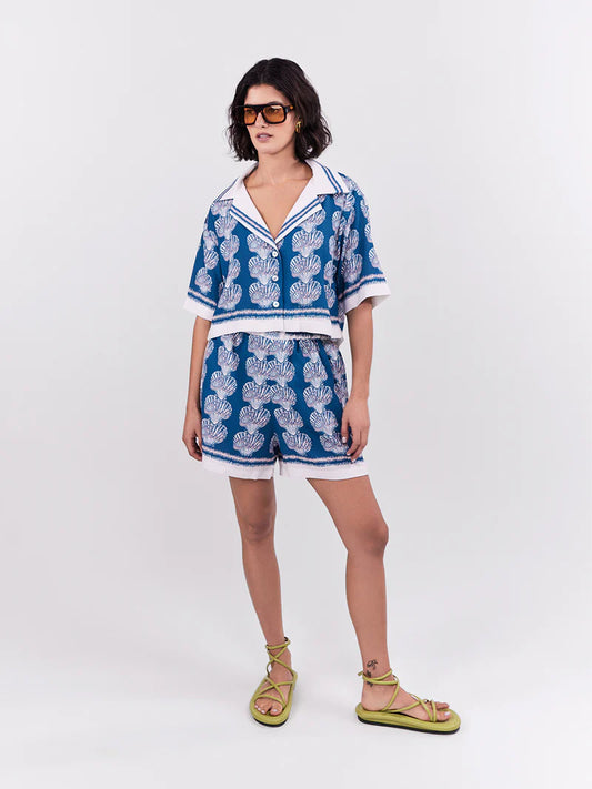 OASIS MINI BLOUSE BLUE