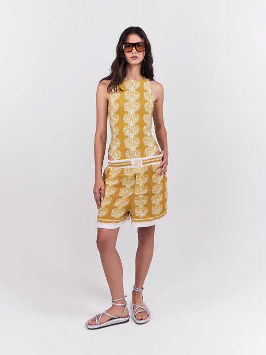 OASIS ELASTIC SHORTS OCHRE