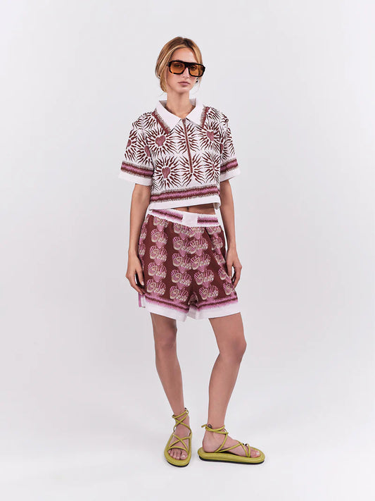 OASIS ELASTIC SHORTS TERRACOTTA
