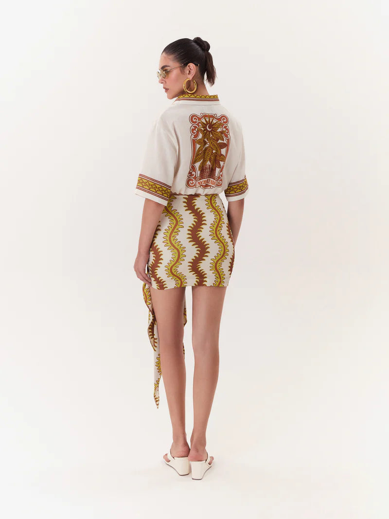 SKIRT STRETCH BROWN SOLAR