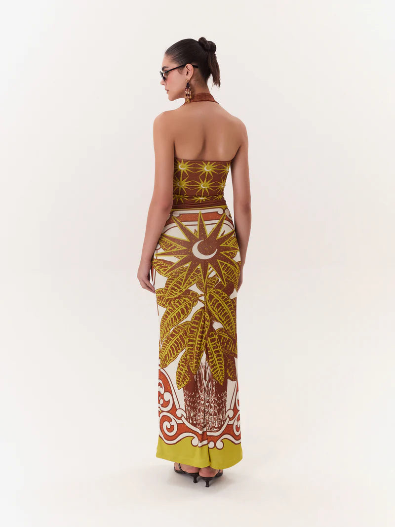 MAXI SKIRT SOLAR BROWN