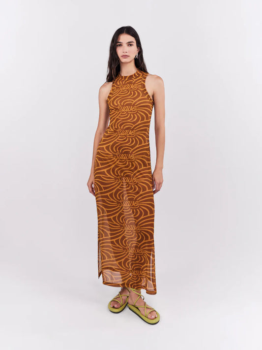 SUAVE MESH DRESS OCHRE