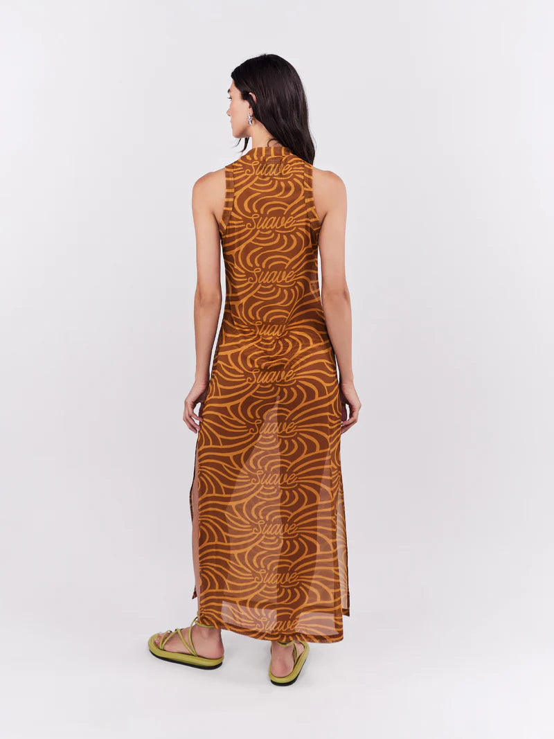 SUAVE MESH DRESS OCHRE