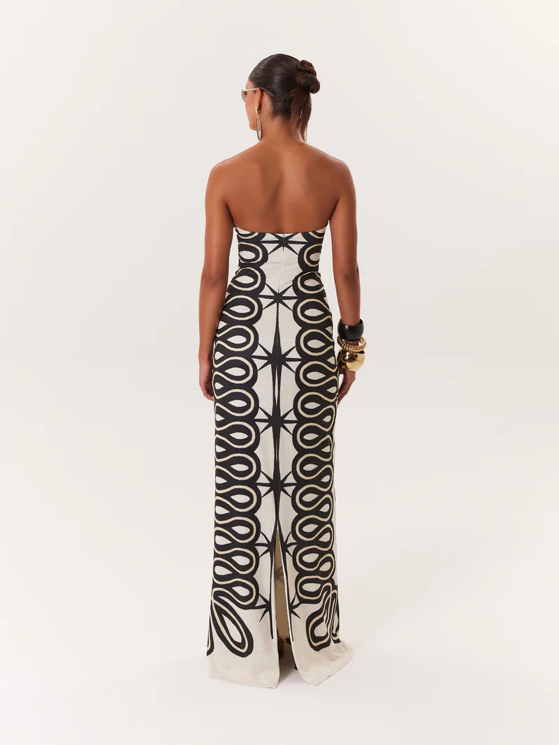 TROPICAL MAXI DRESS BLACK