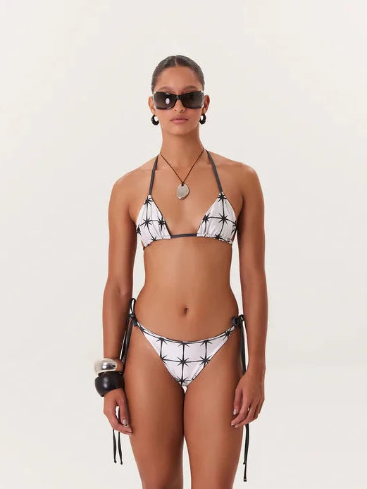 TROPICAL LOW WAIST BIKINI BLACK