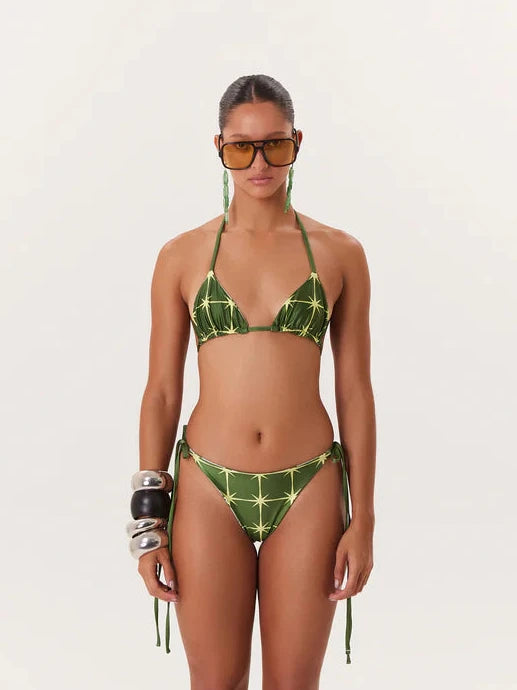 TROPICAL LOW WAIST BIKINI GREEN