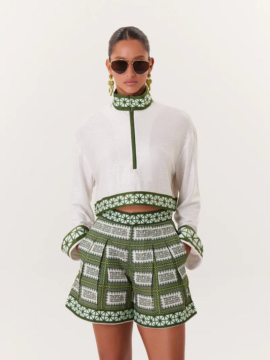 TROPICAL CROPPED TOP GREEN