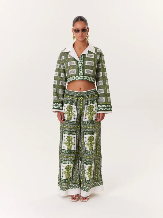 TROPICAL PANTS GREEN