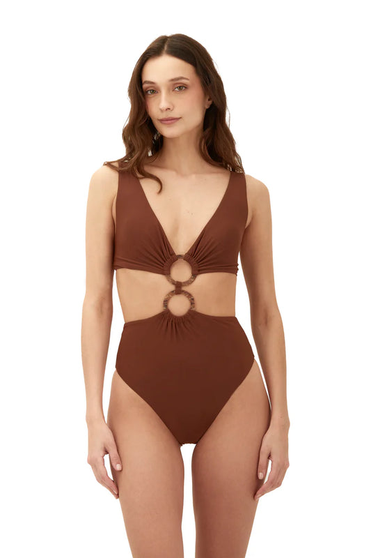 EARTH BROWN DANZA ONE PIECE