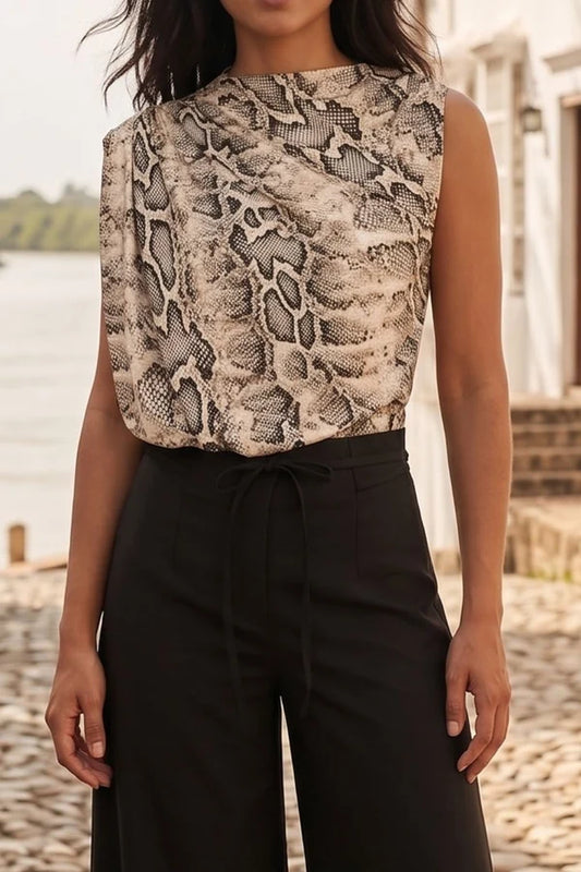 AURA JADE ANIMAL PRINT BLOUSE