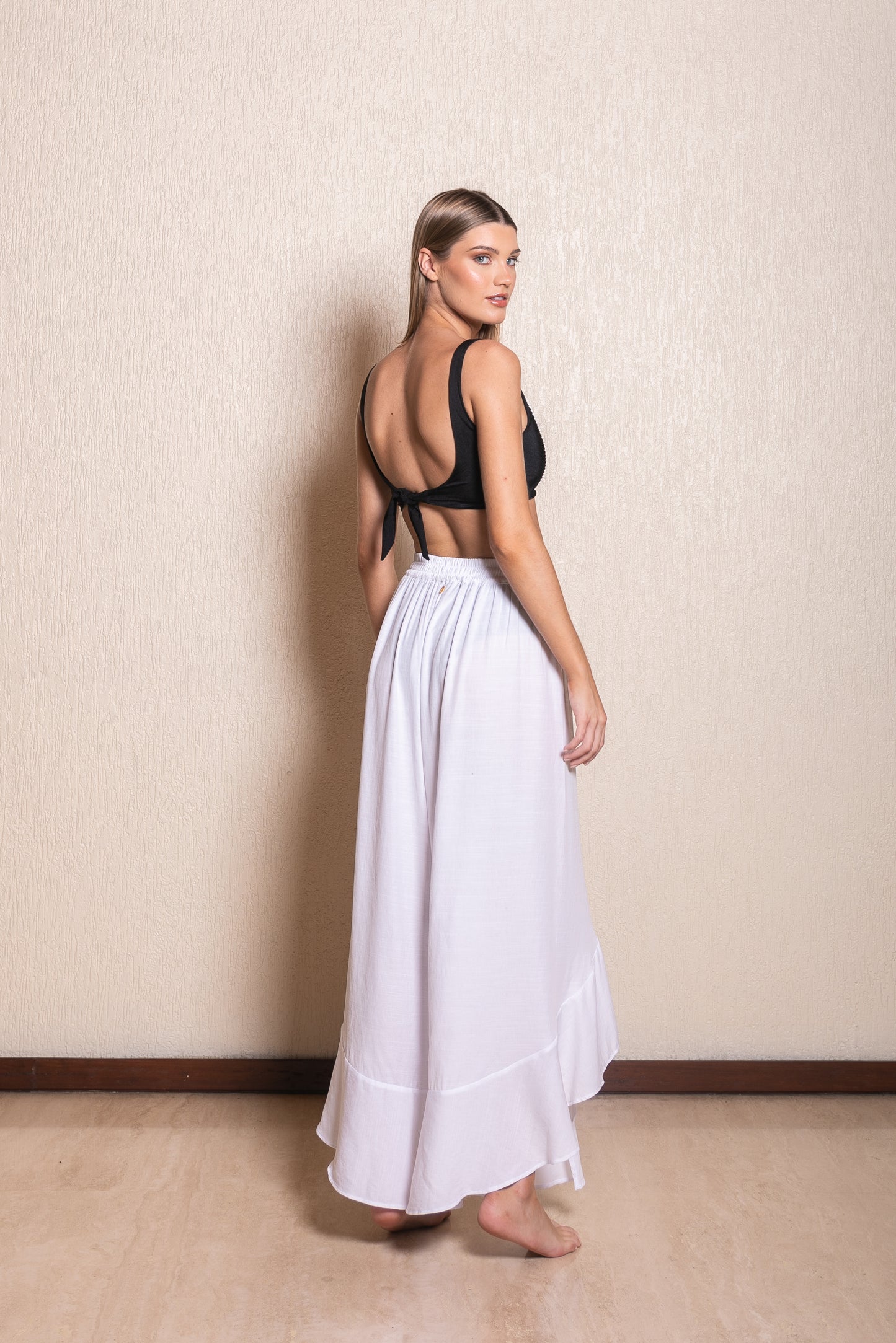 ATHINA WHITE WRAP-AROUND PANTS