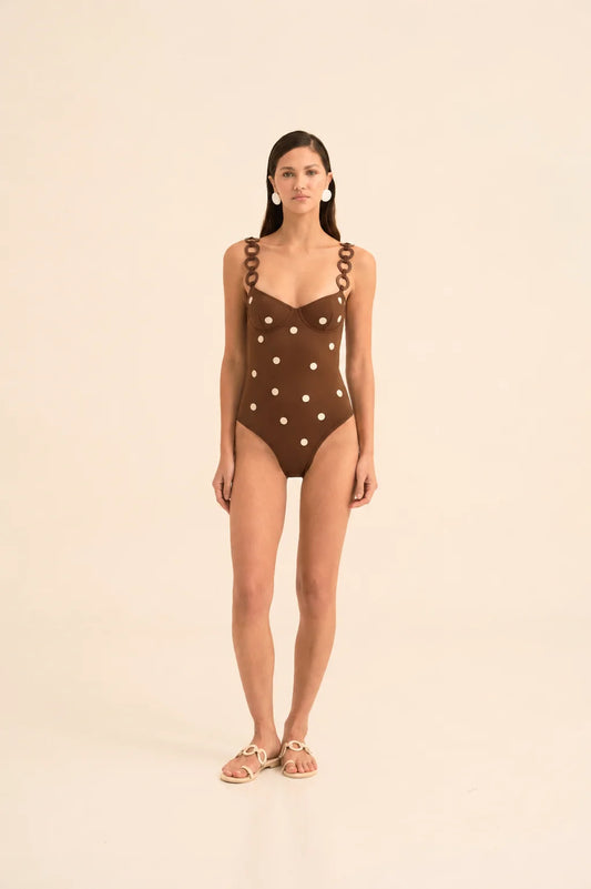 SERENITY CACAO DOTTED ONE PIECE