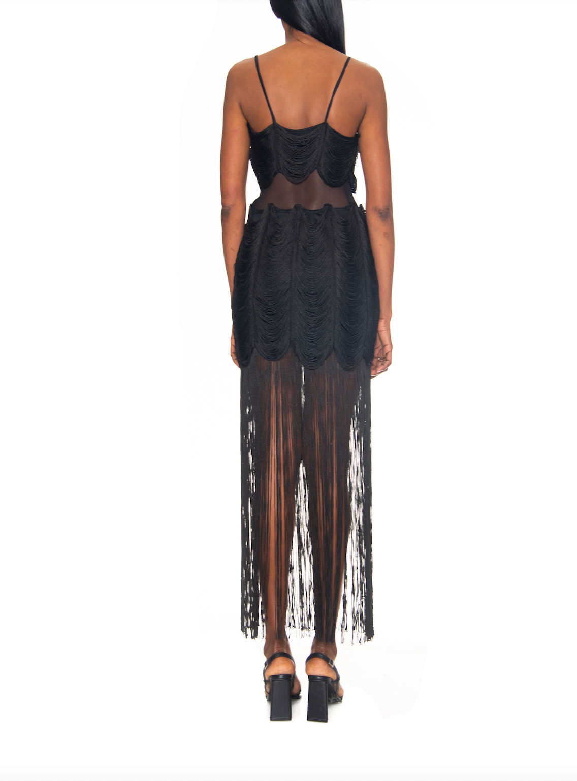 BLAKE FRINGE BLACK DRESS