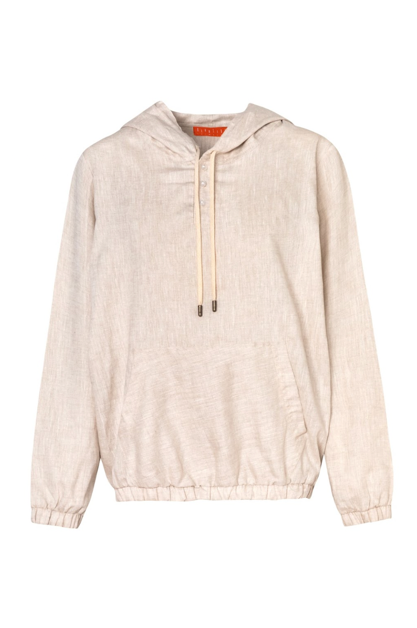 LINEN HOODIE KAKI