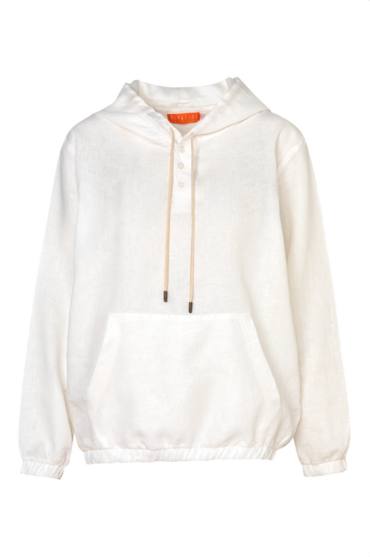LINEN HOODIE EGGSHELL