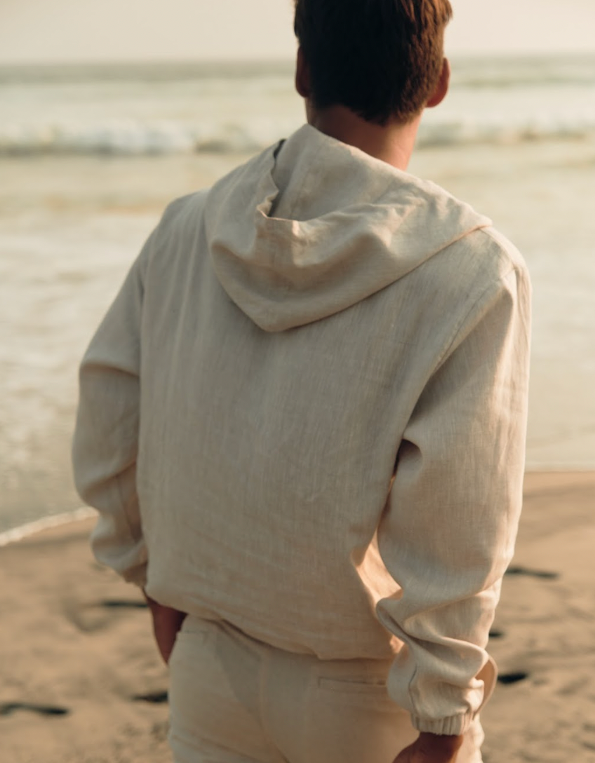 LINEN HOODIE KAKI