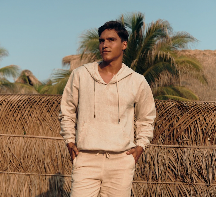 LINEN HOODIE KAKI