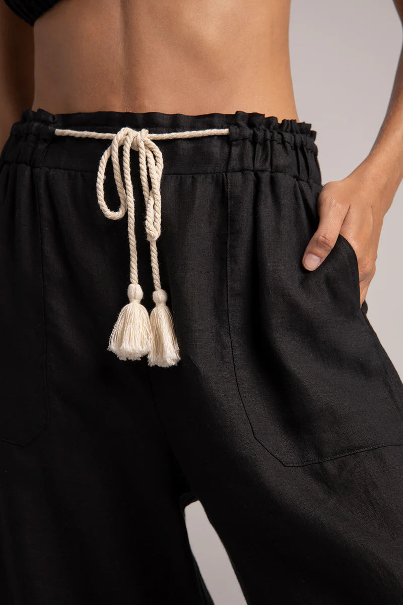 BLACK LINEN PANTS