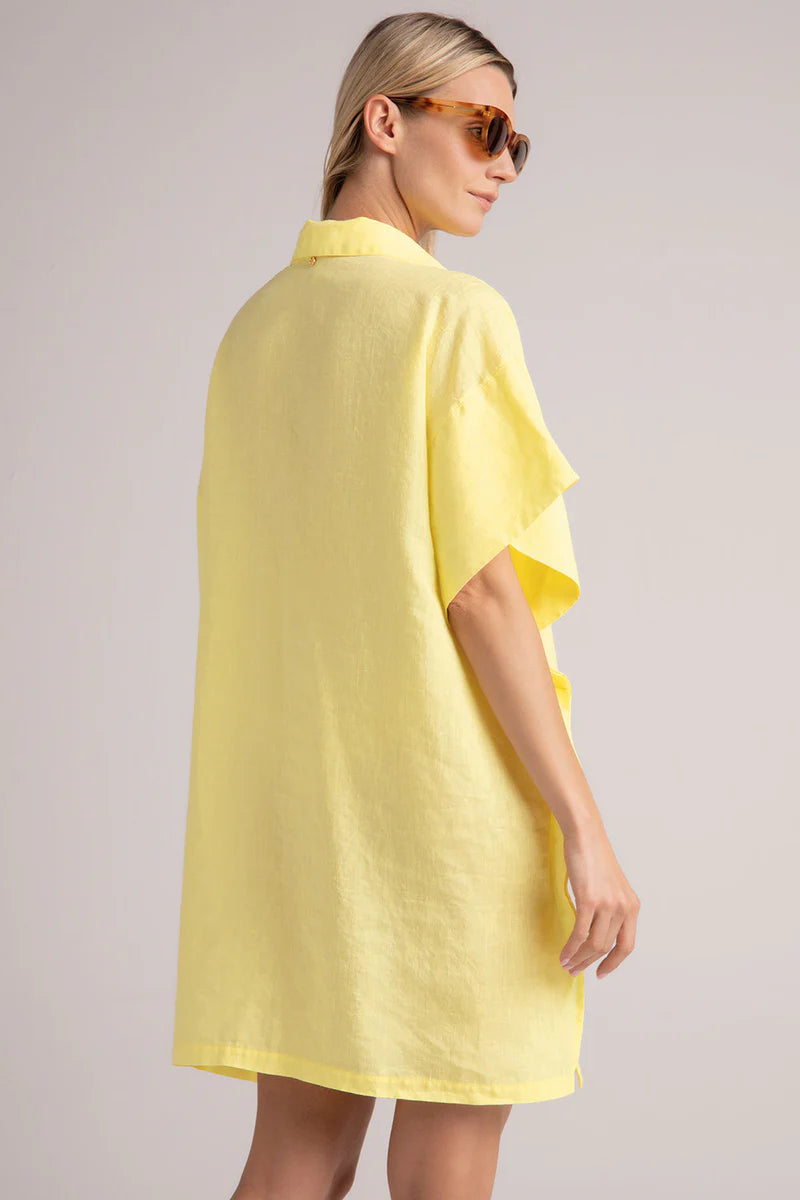 YELLOW LINEN KIMONO