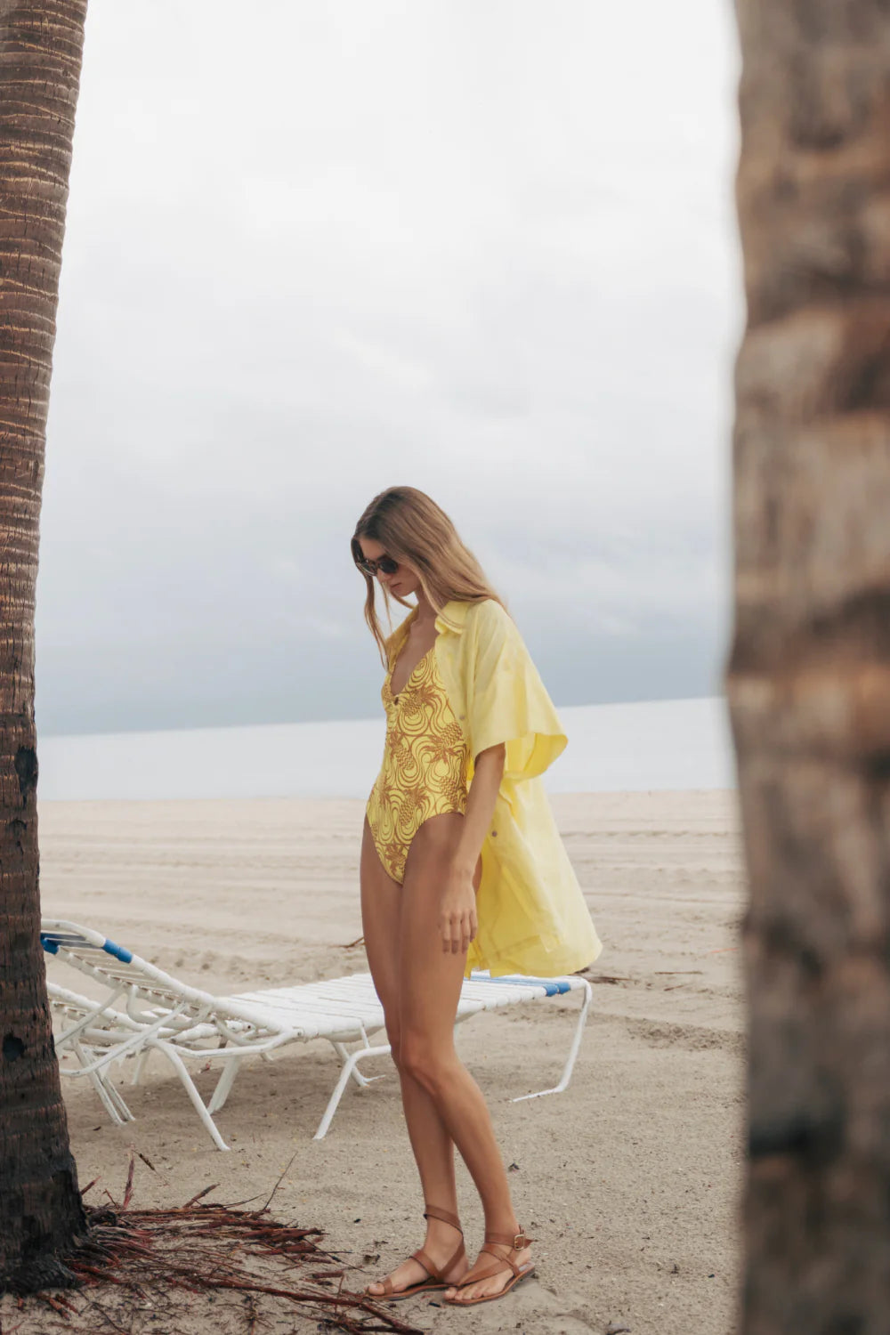 YELLOW LINEN KIMONO