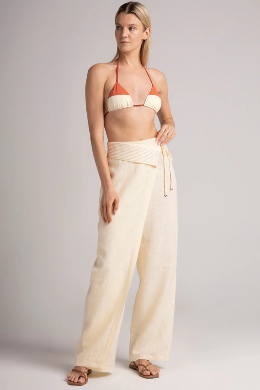 LINEN IVORY PANTS
