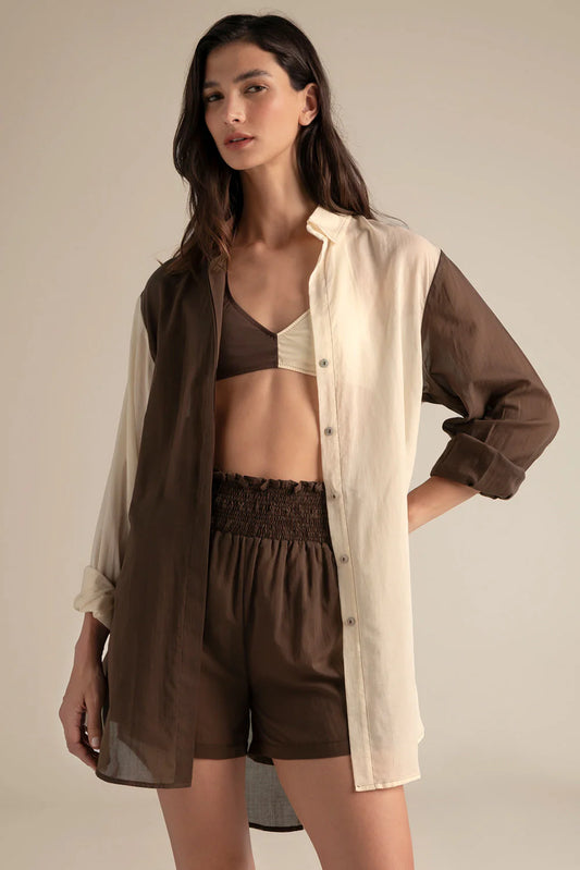 BICOLOR MAXI SHIRT