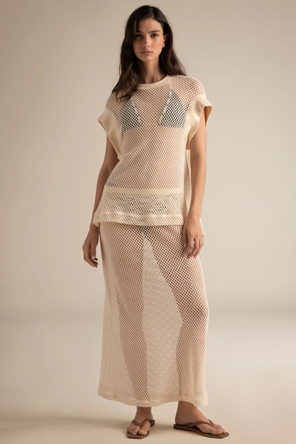 MESH IVORY SKIRT