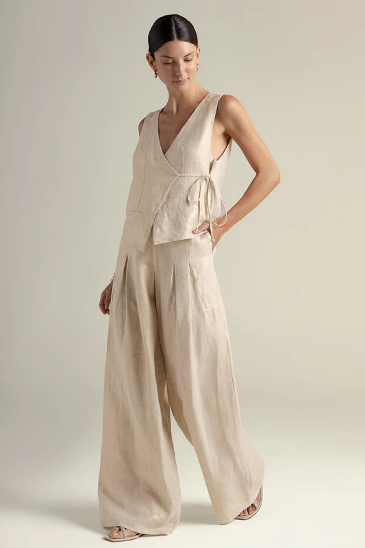 CROSSOVER VEST AND PANTS SET