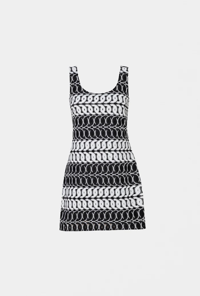 ANDINO MINI DRESS BLACK AND WHITE