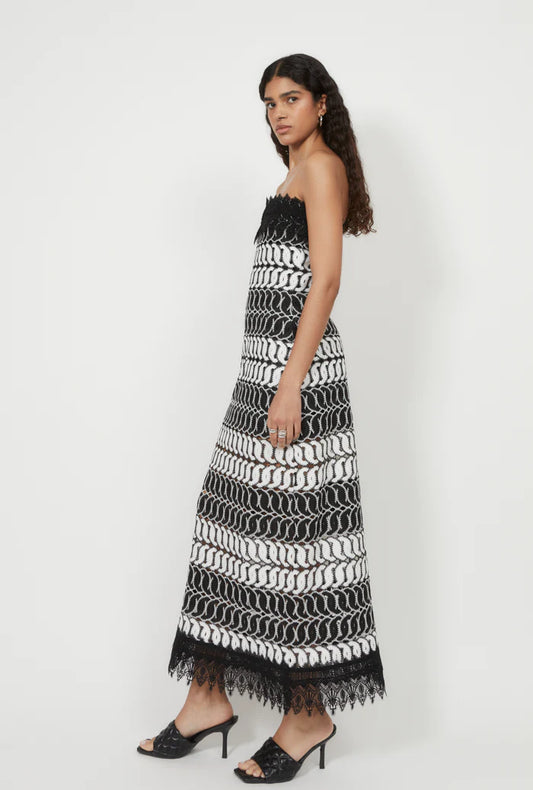 AMAZONAS MAXI DRESS BLACK AND WHITE