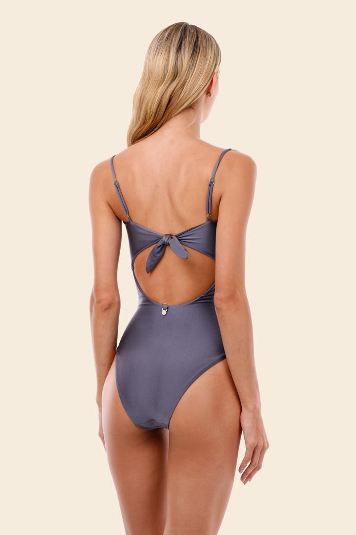 GRAY BLUE WAVELET ONE PIECE