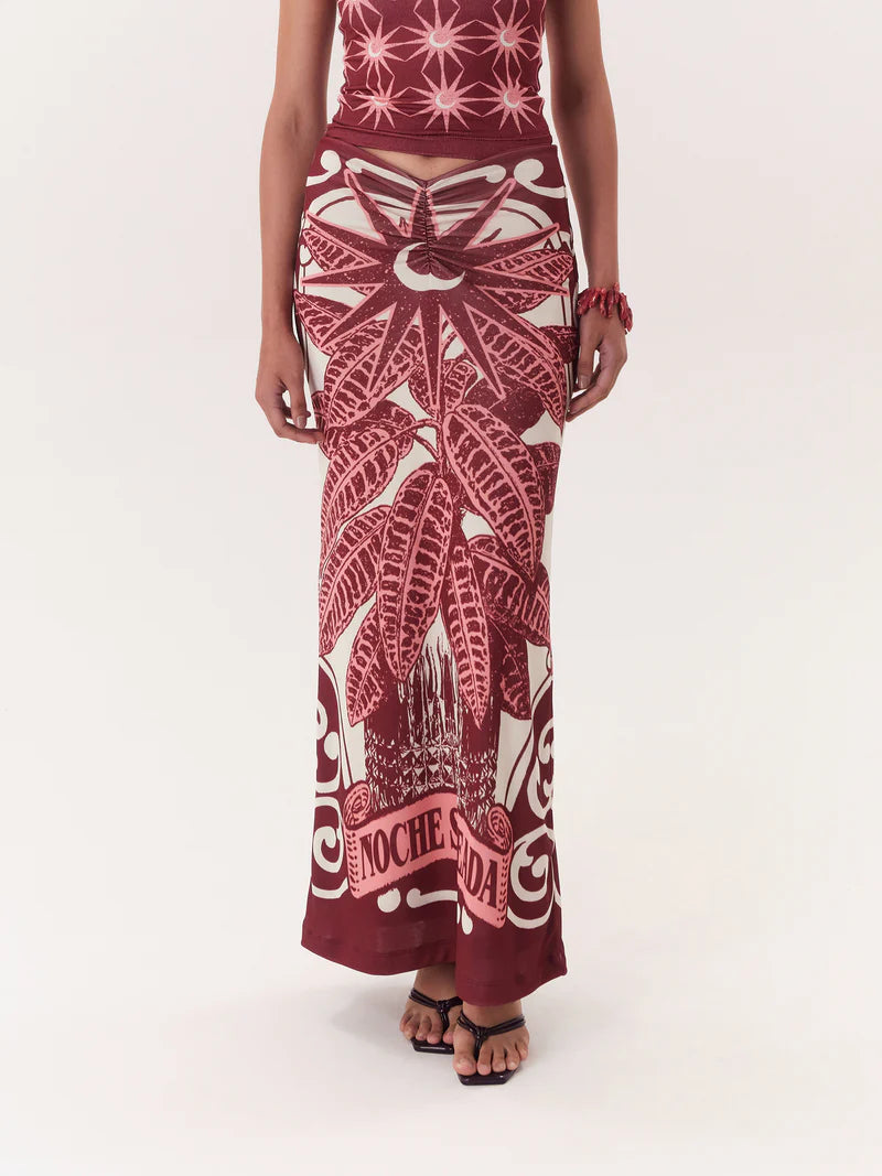 MAXI SKIRT SOLAR WINE