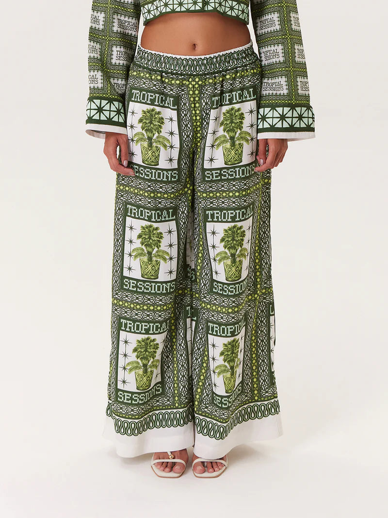 TROPICAL PANTS GREEN