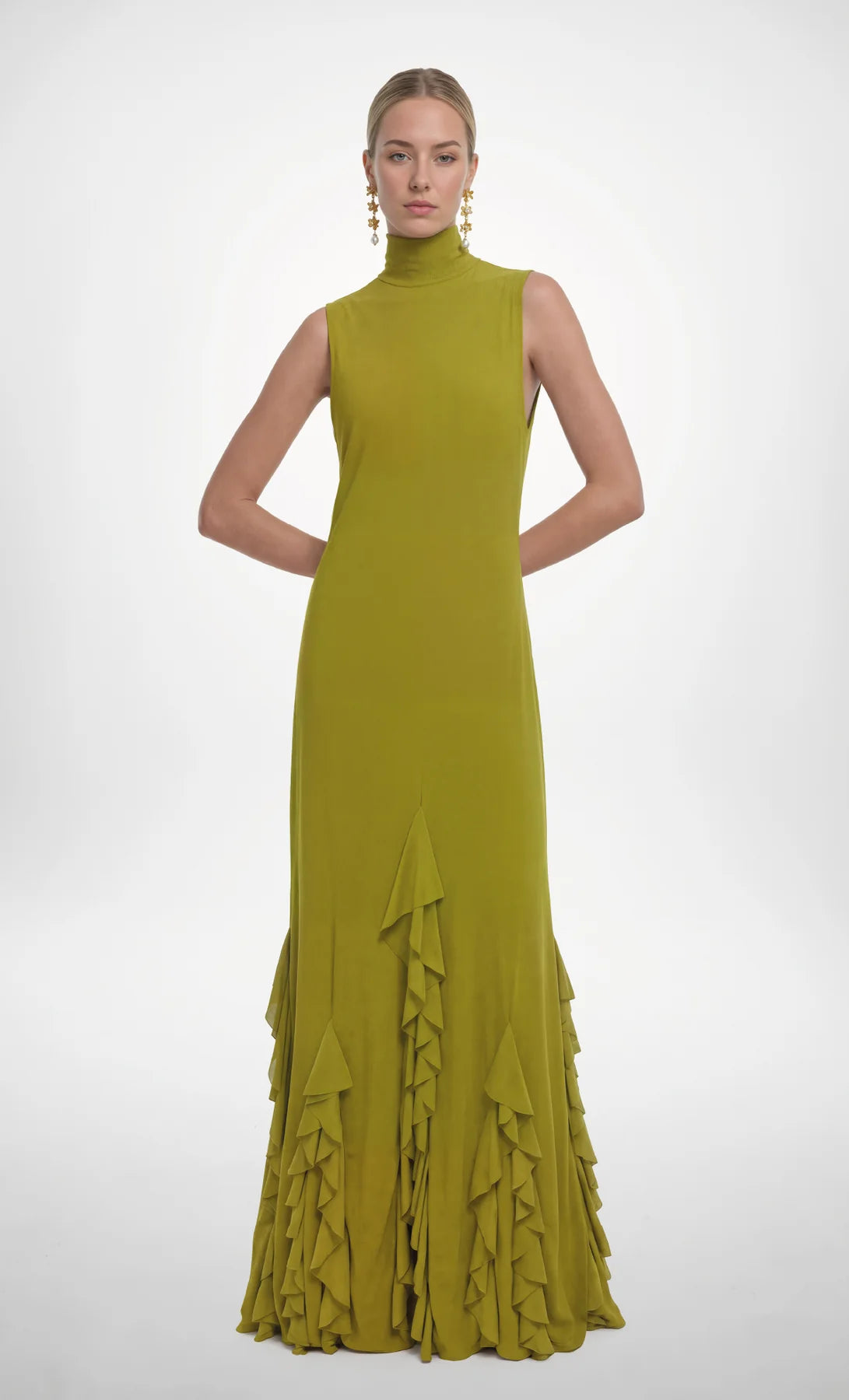 ANETA CHARTREUSE MAXI DRESS