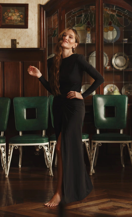 MARCIN BLACK MAXI DRESS
