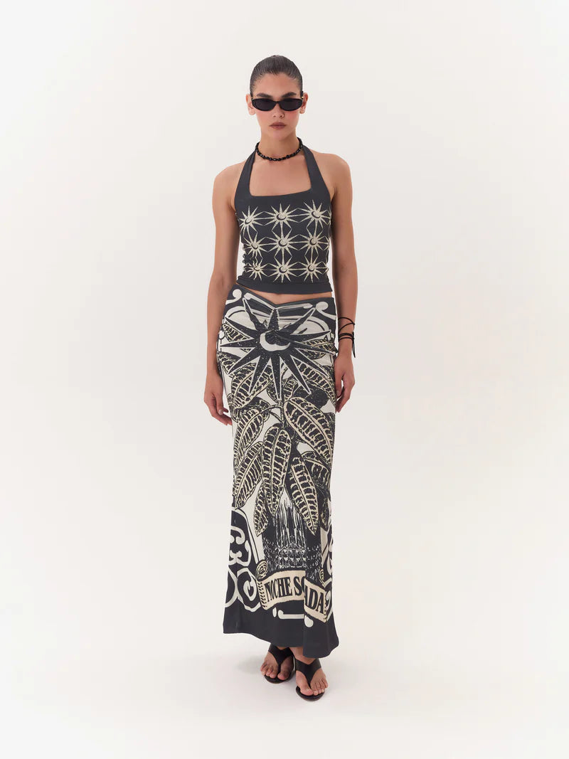 MAXI SKIRT SOLAR BLACK
