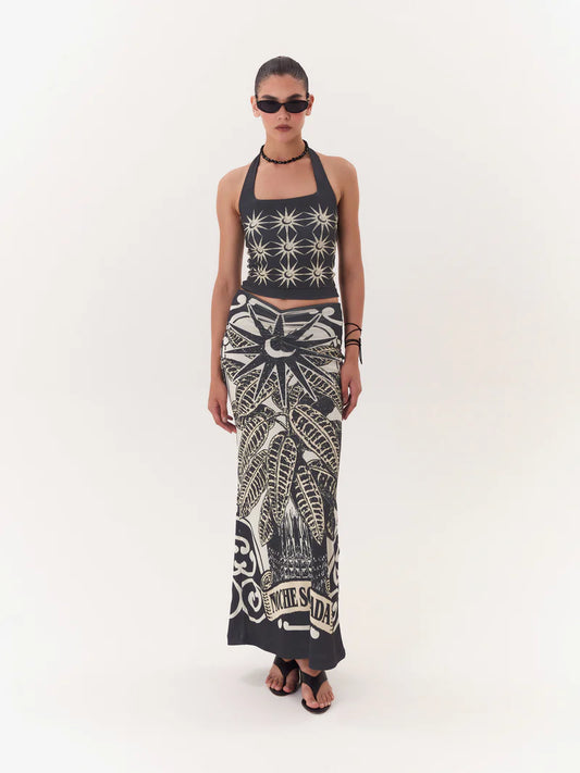 MAXI SKIRT SOLAR BLACK