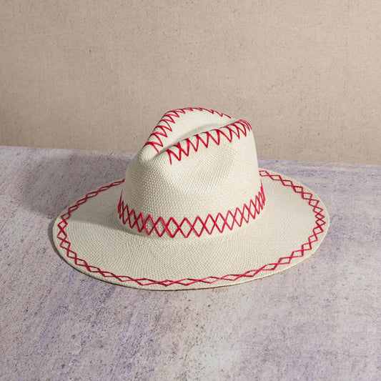 JADE HAT RED STITCHES