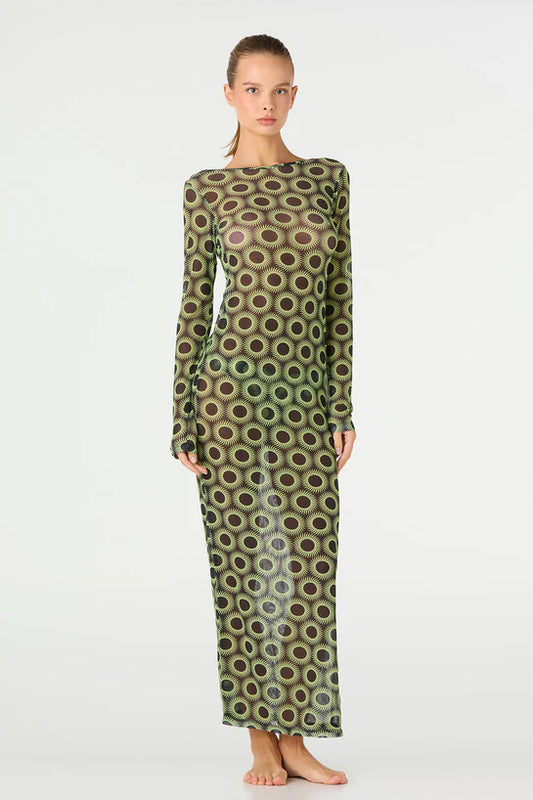 LIME ECLIPSE MAYA LONG DRESS