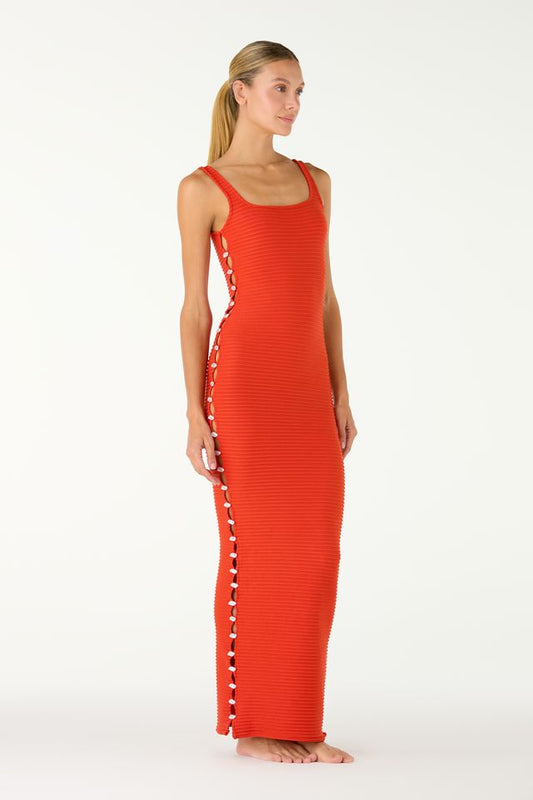 AWA SHELL RED DRESS