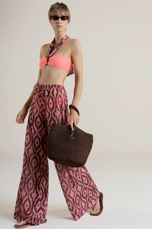 SALMON AND TERRACOTTA PANTS