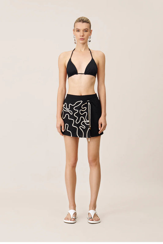 CORAL BLACK MINI SKIRT